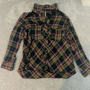 Free people flannel plad shirt